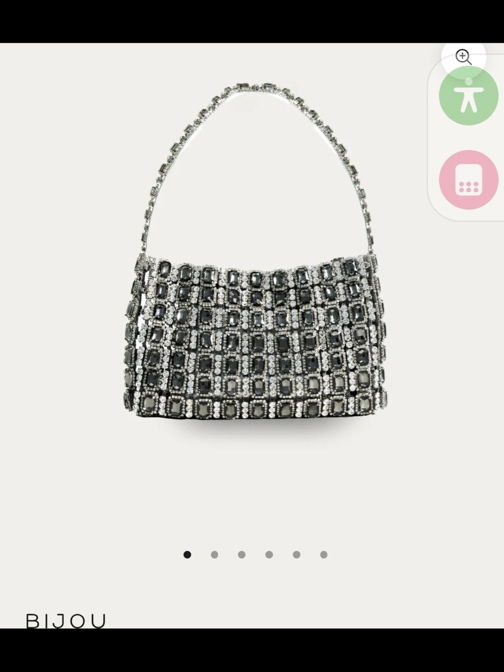GIARITE Crystal-Embellished Black Evening Shoulder Bag